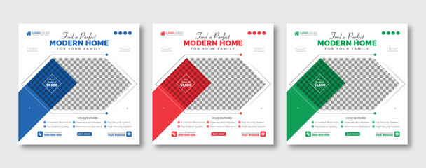 Real estate social media banner design template
