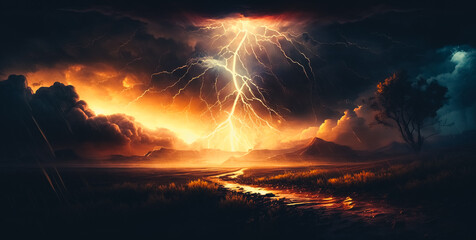 Lightning on a stormy day
