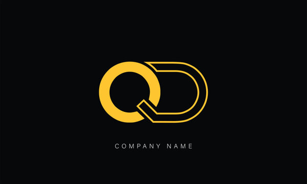 QD, DQ, Abstract Letters Logo Monogram