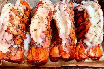 Lobster tails in the oven