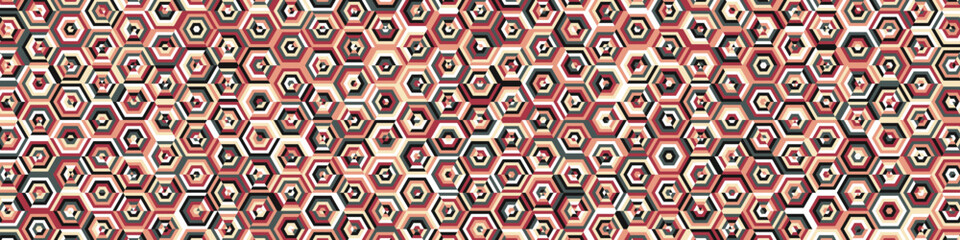  Hexagonal Maze pattern abstract illustration