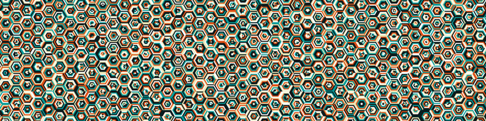  Hexagonal Maze pattern abstract illustration