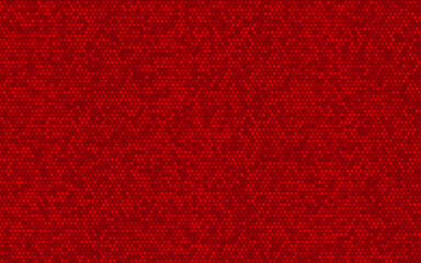 Abstract red background mosaic of hexagons of different color shades 