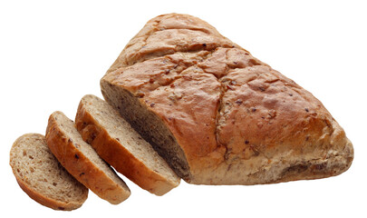 Fresh delicious rye bread, cut out