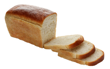 Loaf of fresh delicious bread, cut out