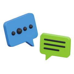 bubble chat 3d icon illustration with transparent background
