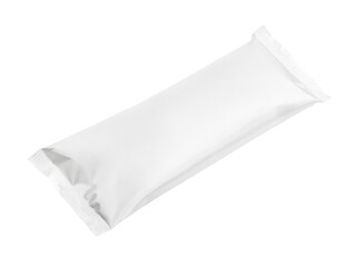 Naklejka premium blank plastic pouch snack packaging isolated on transparent background