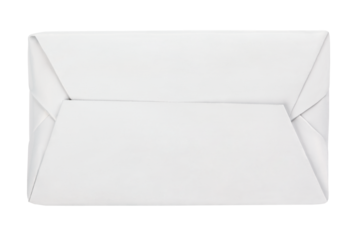 Top view of spread butter wrap box package isolated on transparent background