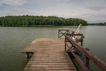 Czarna Kuta lake in Kuty, Masuria, Poland - obrazy, fototapety, plakaty