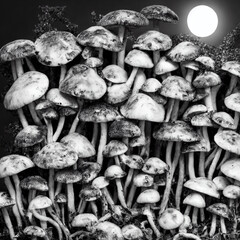 several-mushrooms-full-moon-black-background-black-and-white-still-digital-art-perfect-composit