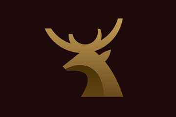 Fototapeta na wymiar Simple Deer Head Logo