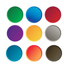 A set of bright matte buttons