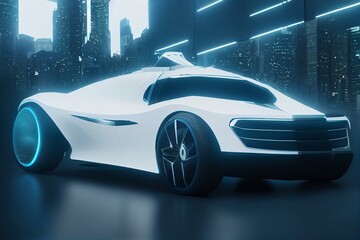 Obraz na płótnie Canvas Image of a futuristic autonomous vehicle. Generative AI