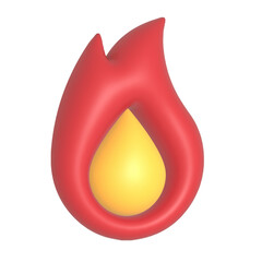 Obraz premium 3d fire on white background icon