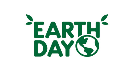 Earth day logo design with planet icon. Eco friendly design.