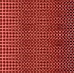 red background with pattern of circles