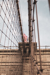 Fototapeta na wymiar Bridge with the USA flag