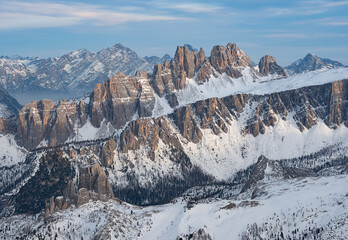 Spectacular Views of the Mountain Peaks of the Dolomites Alps