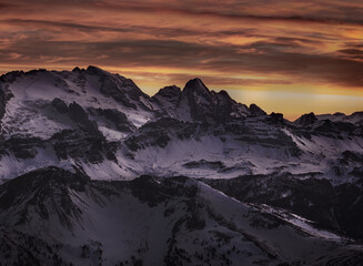 Spectacular Views of the Mountain Peaks of the Dolomites Alps