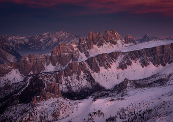 Spectacular Views of the Mountain Peaks of the Dolomites Alps