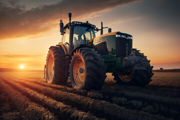Obraz premium tractor on the field
