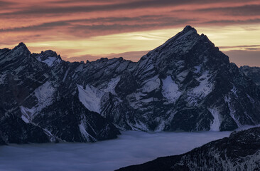 Spectacular Views of the Mountain Peaks of the Dolomites Alps