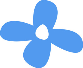 Hand drawn abstract flowers flat illustration Design element