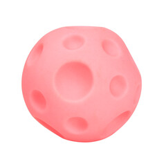 photo of toy ball with craters on a bright background, the concept of conquest of space and new planets