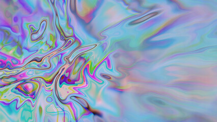 holographic liquid on colorful background
