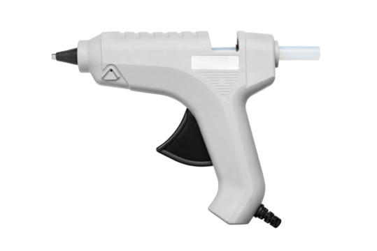 Electric hot thermal melt glue gun Isolated on a white background.