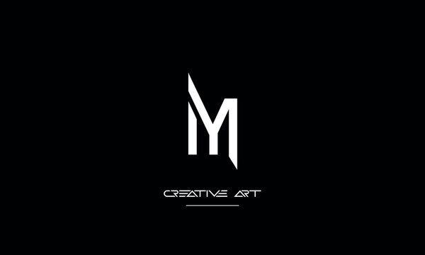 YM, MY, Y, M abstract letters logo monogram