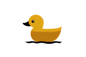 Yellow duck isolated on transparent. generative Ai