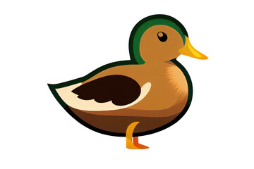 Duck isolated on transparent. generative Ai