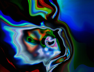 abstract holographic liquid on dark background