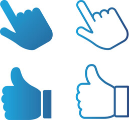 青のハンドサインセット