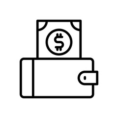 wallet icon for your website design, logo, app, UI. 