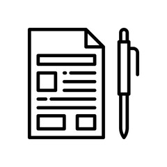 contract icon for your website design, logo, app, UI. 
