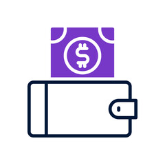 wallet icon for your website design, logo, app, UI. 