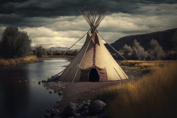 Traditional native american teepee - embracing the history and culture of indigenous peoples. Generative AI