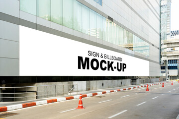 Mockup Outdoors large billboard at shopping mall
