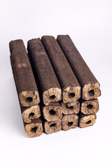 Production of wood pellets. A type of wood fuel.