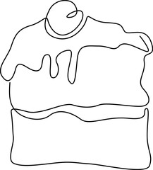Piece of cake Line art dessert