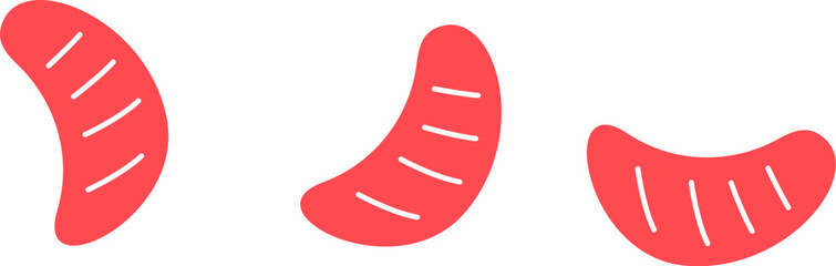 Hand drawn lemon wedges fruit abstract design element Fruit illustration