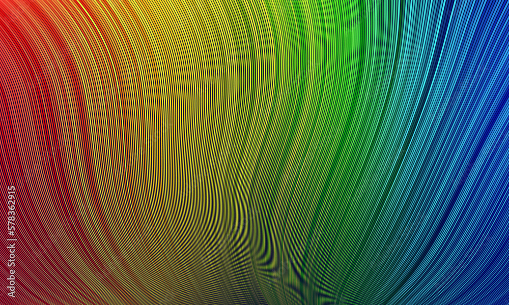 Poster Abstract art geometric background with waves. Optical illusion with color waves and transition.