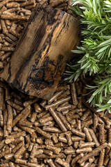 Production of wood pellets. A type of wood fuel. Used in boilers of central heating systems