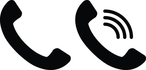 Phone icon vector illustration. Phone symbol normal and calling variants.