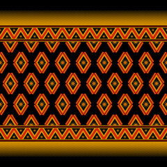 Dark orange ethnic seamless pattern, Geometric traditional vector illustration design for fabric, background, carpet, wallpaper