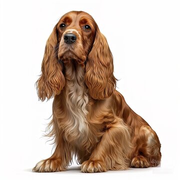 english cocker spaniel isolated on white background. generated by AI