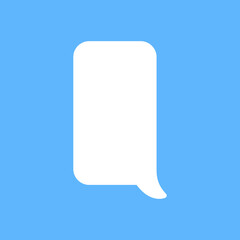 White speech bubbles vector element on blue background, Text balloon, Vector icon.