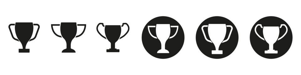 Cup winner icon. Champion trophy illustration. Goblet vector symbol. Winner award sign.
